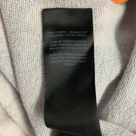 BALMAIN Size L Black Orange Blue Tropical Cotton Hooded Zip Up Sweatshirt - Picture 10 of 10